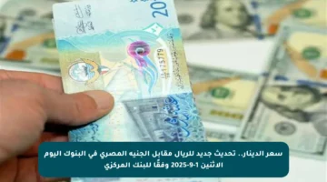 سعر الدينار.. تحديث جديد للريال مقابل الجنيه المصري في البنوك اليوم الاثنين 1-9-2025 وفقًا للبنك المركزي